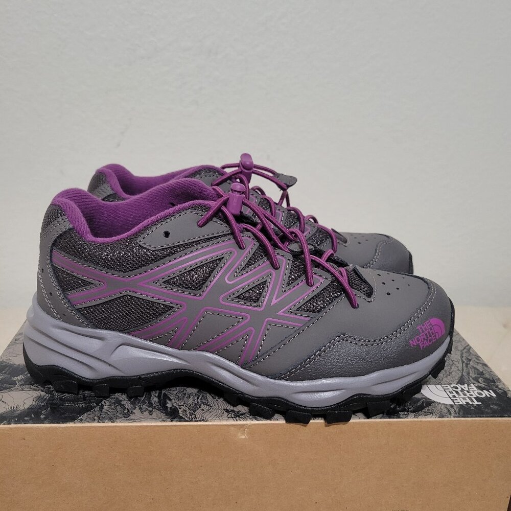 New North Face JR Hedgehog Hiking Sport Sneakers Violet Girls Kids Size 3